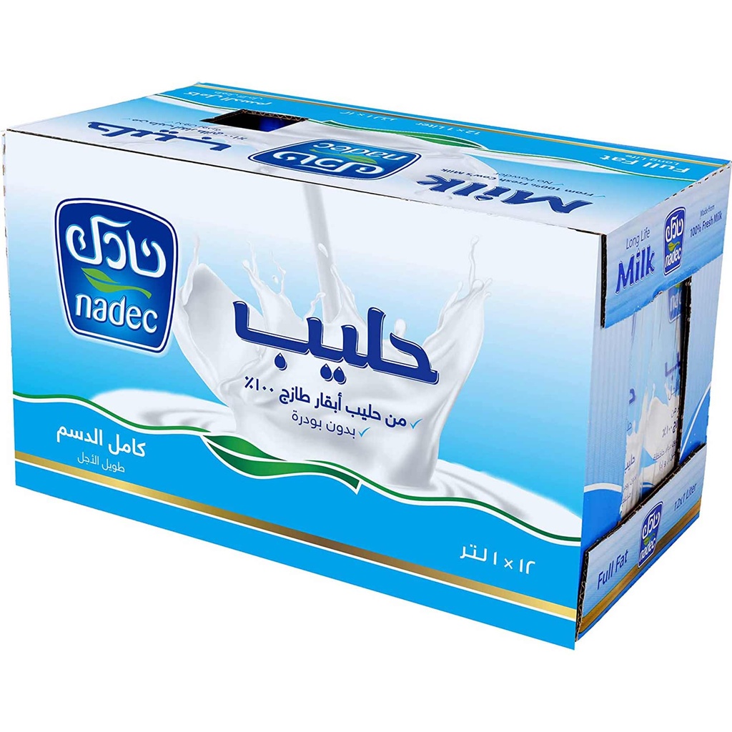 Nadec Long Life Milk Full Fat 12*1 Ltr