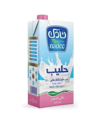 Nadec Long Life Milk Skimmed 1Litre