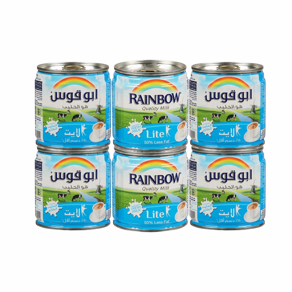 Rainbow Evaporated Milk Lite 6*170 g