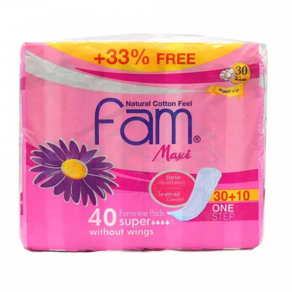 Fam Pads Maxi One Step Value Pack 30+10 Free