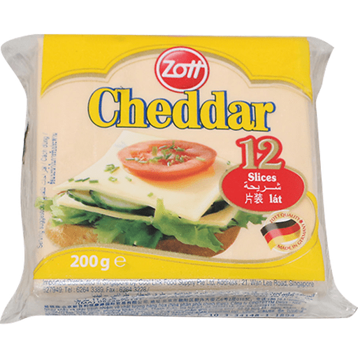 Zott Cheddar Slices cheese 200GR