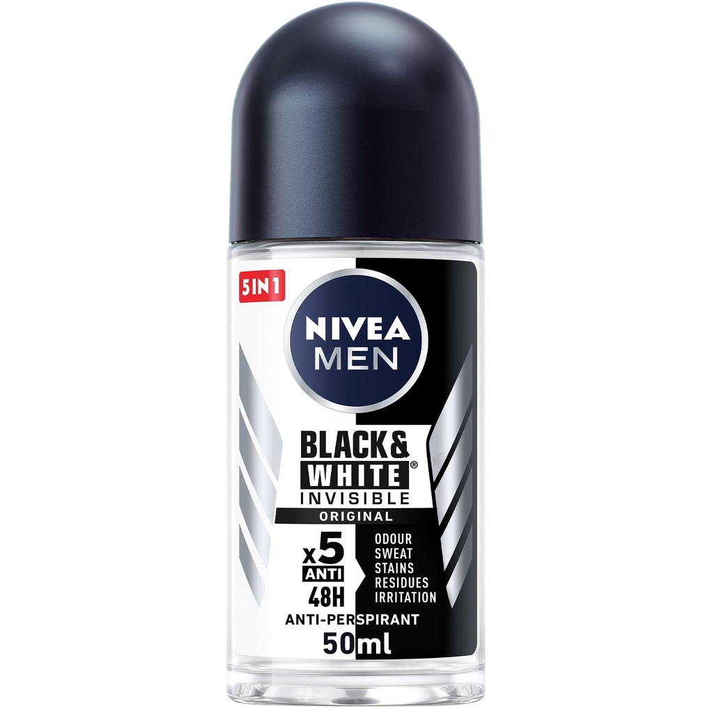 Nivea Deo Roll On Invisible Black & White (m) 50ml