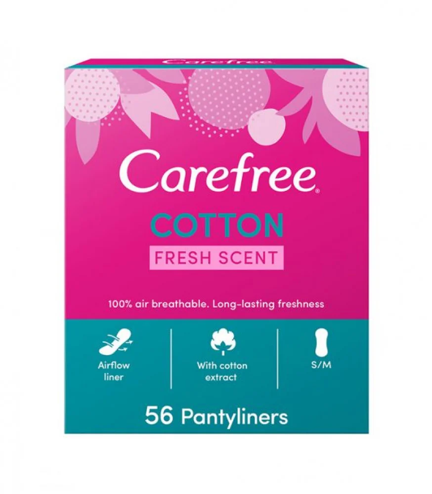 Carefree Panty Liners Cotton Fresh Scent 56pcs