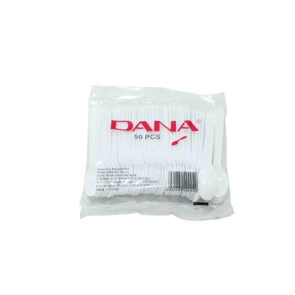 Dana White Plastic Spoons Big 50 Pcs