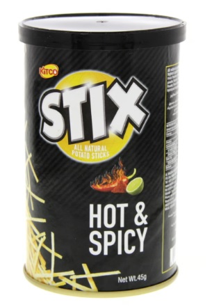 Kitco Stix Hot & Spicy Potato Sticks 45g
