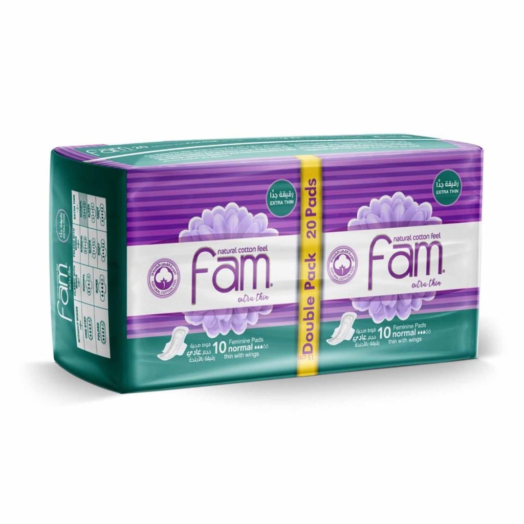 Fam Maxi Sanitary Pad Folded With Wings Normal 20 Pads