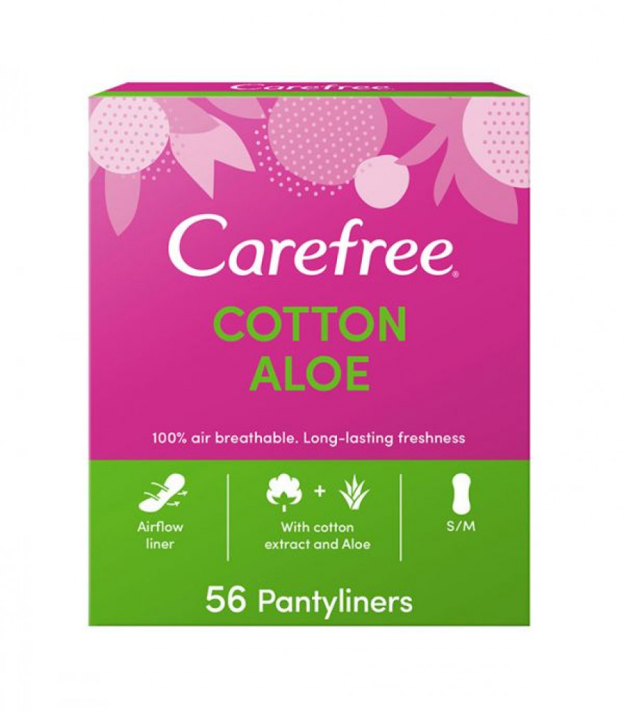 Carefree Panty Liners Cotton Aloe 56's