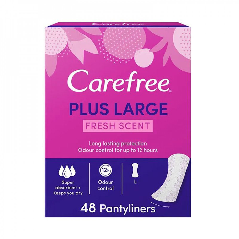 Carefree Panty Liners Plus Large Fresh Scent 48pcs