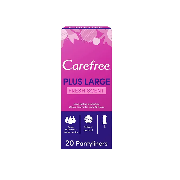Carefree Panty Liners Plus Large Fresh Scent 20pcs