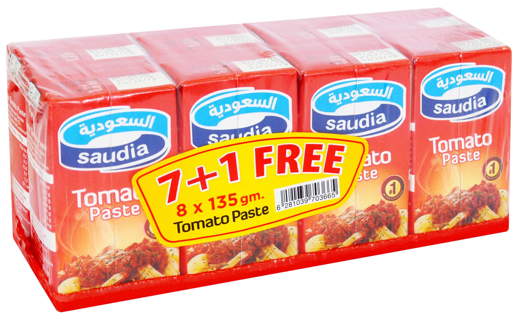 Saudia Tomato Paste 135g 7+1free 
