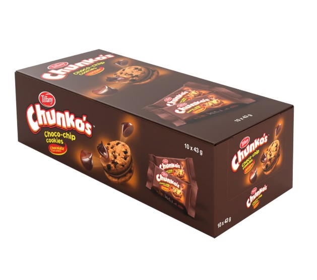 Tiffany Chunko's Choco Chip Cookies Cream 10*43g