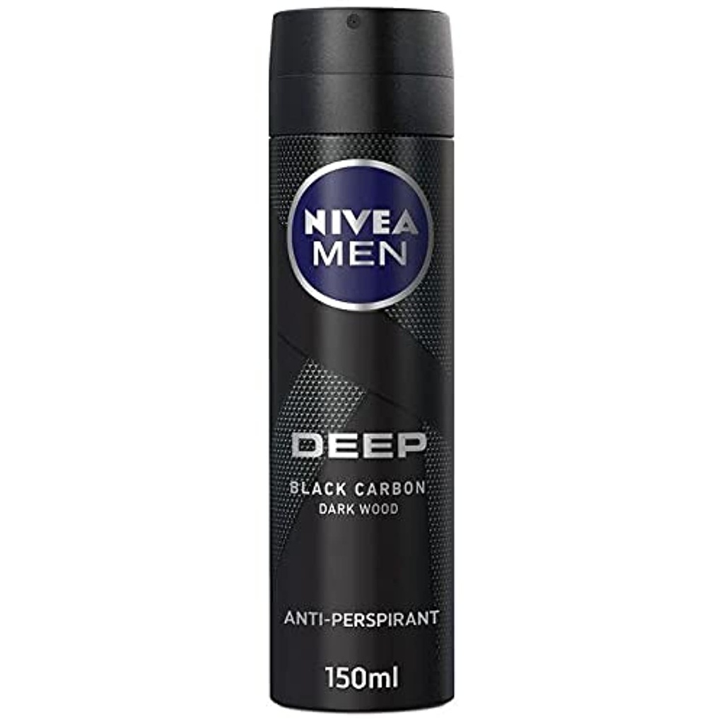 Nivea Deo Spray Deep Black Carbon (M) 150Ml