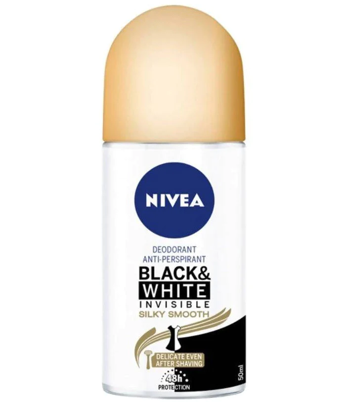 Nivea Deo Roll On Black & White Silky Smooth (F) 50ml