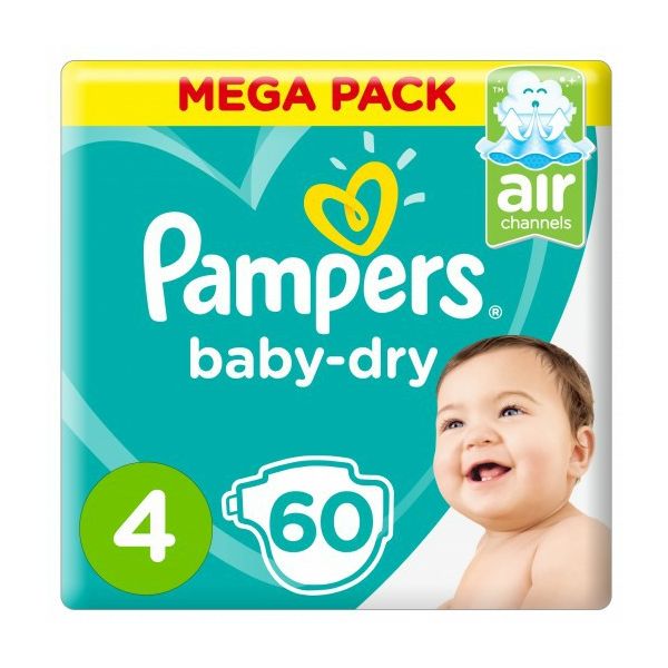 Pampers  Baby Diaper Size 4 - 60 pcs