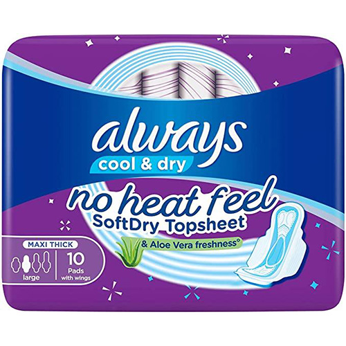 Always Cool & Dry Maxi Thick Wings Large Value Pack 10 pcs