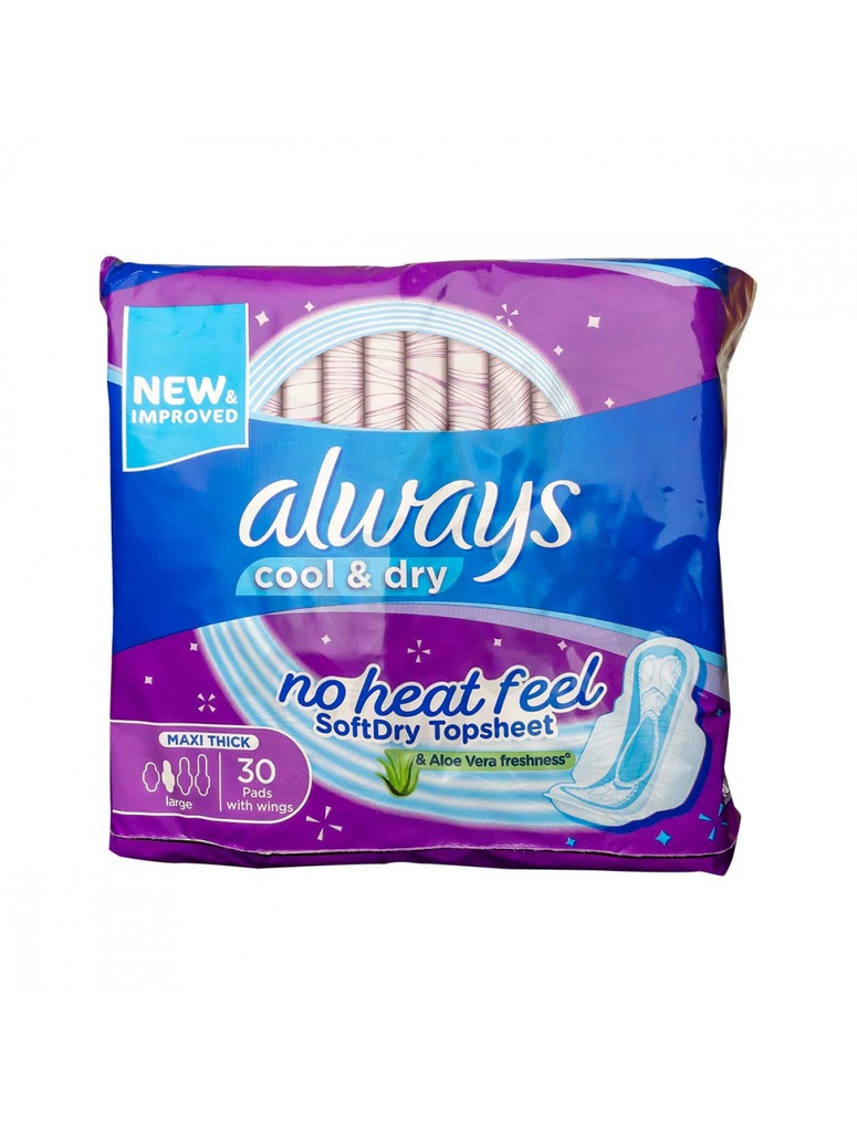Always Cool & Dry Aloe Vera Freshness 30 Pads