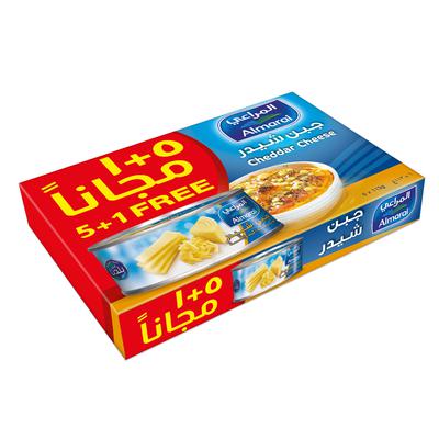 [610155] Almarai Cheddar Cheese Full Fat 113g 5+1free