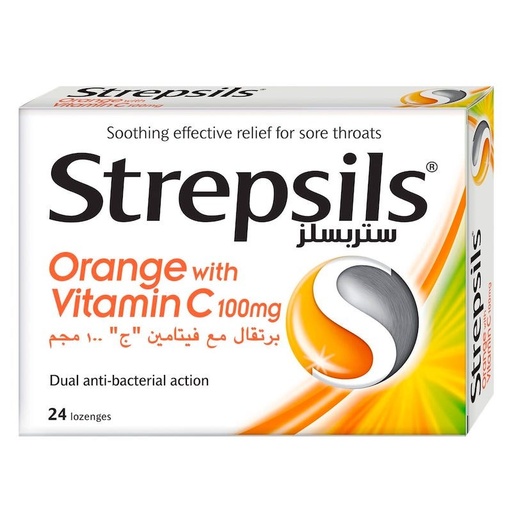 [613103] Strepsils Orange With Vitamin C 24pcs
