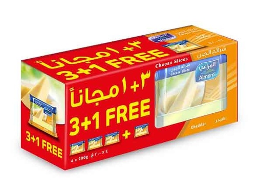 [615665] Almarai Cheese Slices Cheddar 4*200g