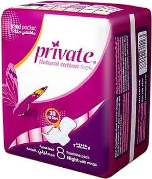 [620915] Private Natural Cotton Feel Extra Thin Night Sanitary 8pcs