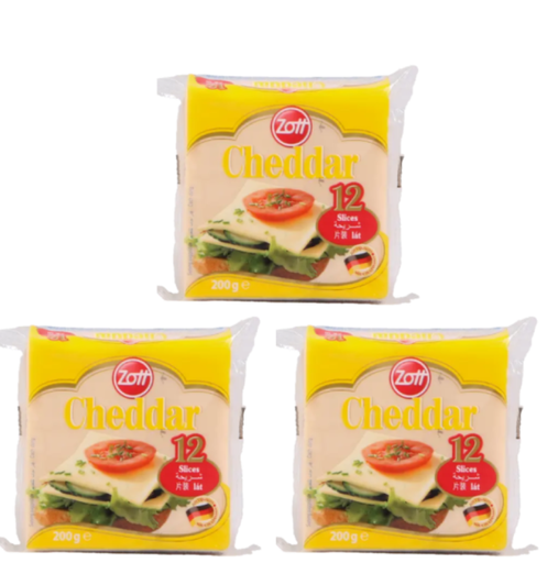 [622005] Zott Cheddar Slices cheese 3*200GR