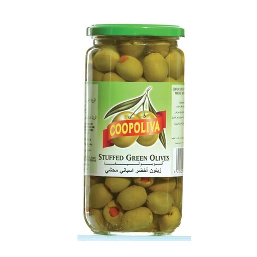 [622027] Coopoliva Olives Green Stuffed 425g