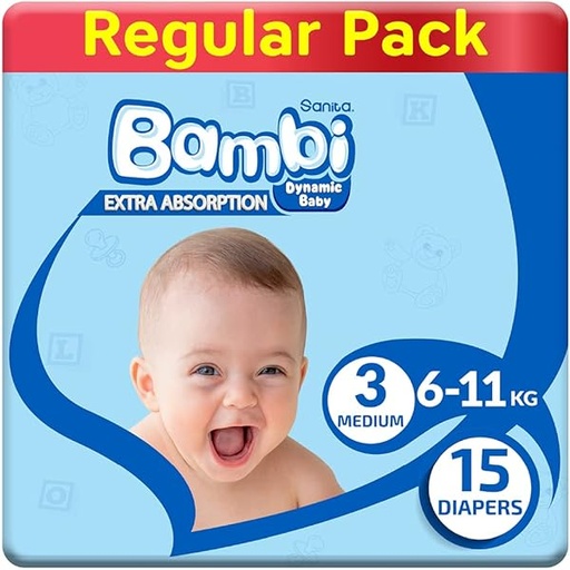 [623438] Bambi Baby Diaper Size 3 - 15 pcs