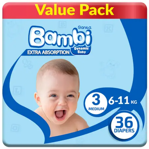 [623445] Bambi Baby Diaper Size 3 - 36 pcs