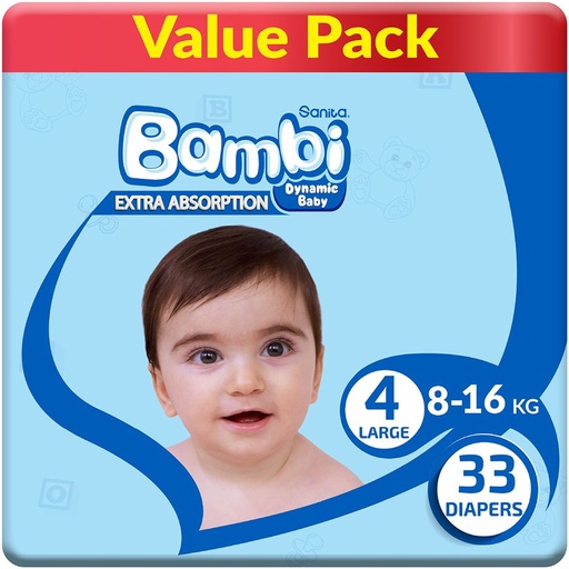 [623446] Bambi Baby Diaper Size 4 - 33 pcs
