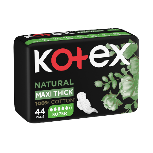Kotex Natural Cotton Maxi Thick Super with Wings 44 pcs