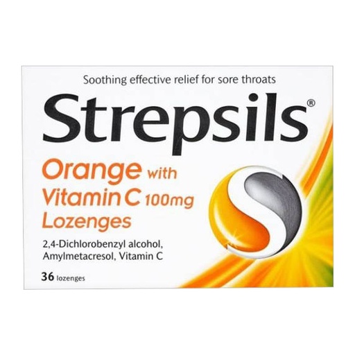 Strepsils Orange With Vitamin C 36pcs