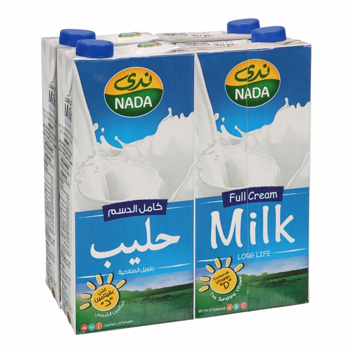 Nada Long Life Full Cream Milk 4*1Litre